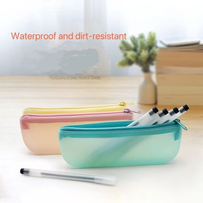 19*7*2.8cm 学生用ペンの道具 カスタムロゴのカラフルなデザインのシリコン収納袋