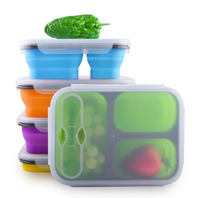 3 コンパートメント 子供 漏れ 防止 ベント フォーク を 備えた 再利用 可能な 食品 貯蔵 容器
