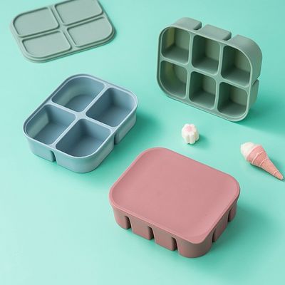 シリコン ベビーフード 収納容器 正方形 マイクロ波 無害 BPA 無害 再利用可能