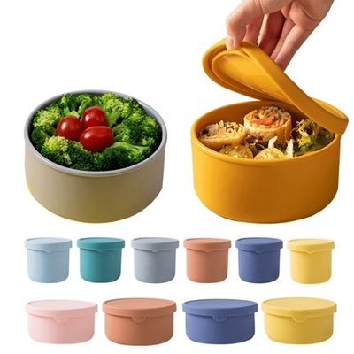 キッチン 食品 保存 丸い シリコン ランチボックス Bento ボックス BPA 無料 新鮮保存