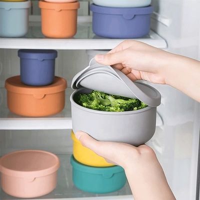 キッチン 食品 保存 丸い シリコン ランチボックス Bento ボックス BPA 無料 新鮮保存