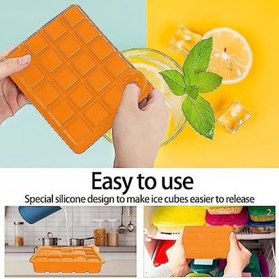 シリコンアイスキューブトレイ 15*12.3*2.3cm 冷蔵庫用 簡単に放出できる方形の氷模具