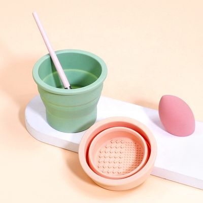 ビューティエッグクリーニングツール ウェルファイン シリコン 折り畳みブラシ クリーンカップ ビューティケア