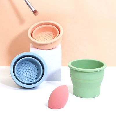 ビューティエッグクリーニングツール ウェルファイン シリコン 折り畳みブラシ クリーンカップ ビューティケア