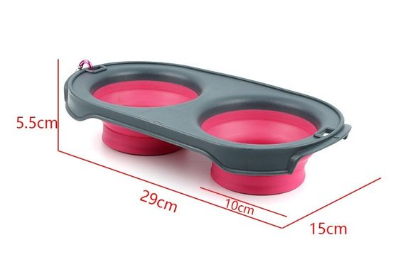 折りたたむ 旅行 ペット ボウル シリコン ダブル 猫 ドッグ ボウル 移動中のペットオーナーのために