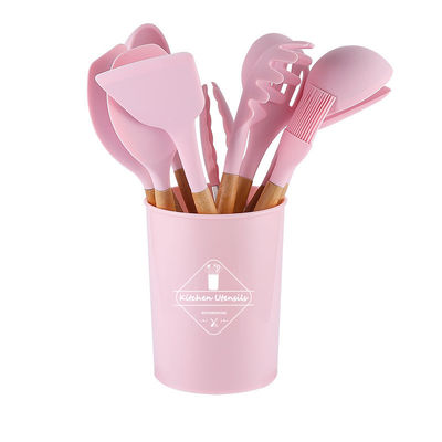木製のハンドル付きのシリコンキッチン用具 12枚 炊飯器 キッチン用具