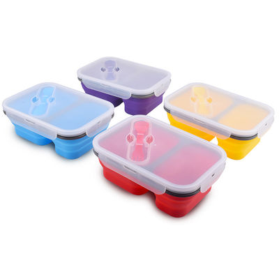 3 コンパートメント 子供 漏れ 防止 ベント フォーク を 備えた 再利用 可能な 食品 貯蔵 容器